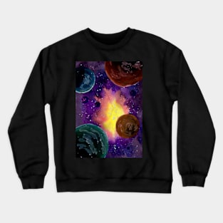 Colorful Space and Planets Crewneck Sweatshirt